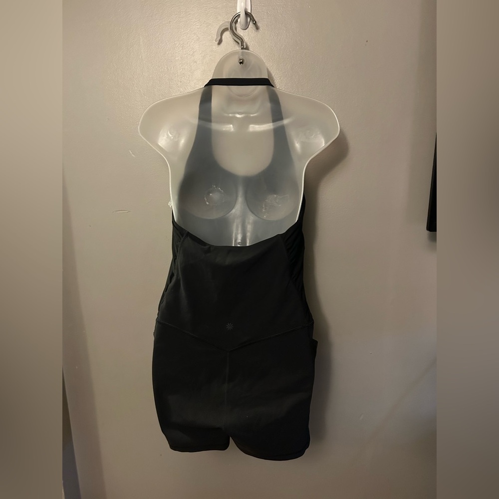 Athleta Romper - black “Mesh Me Up Bodysuit” halter neck activewear - Picture 6 of 12